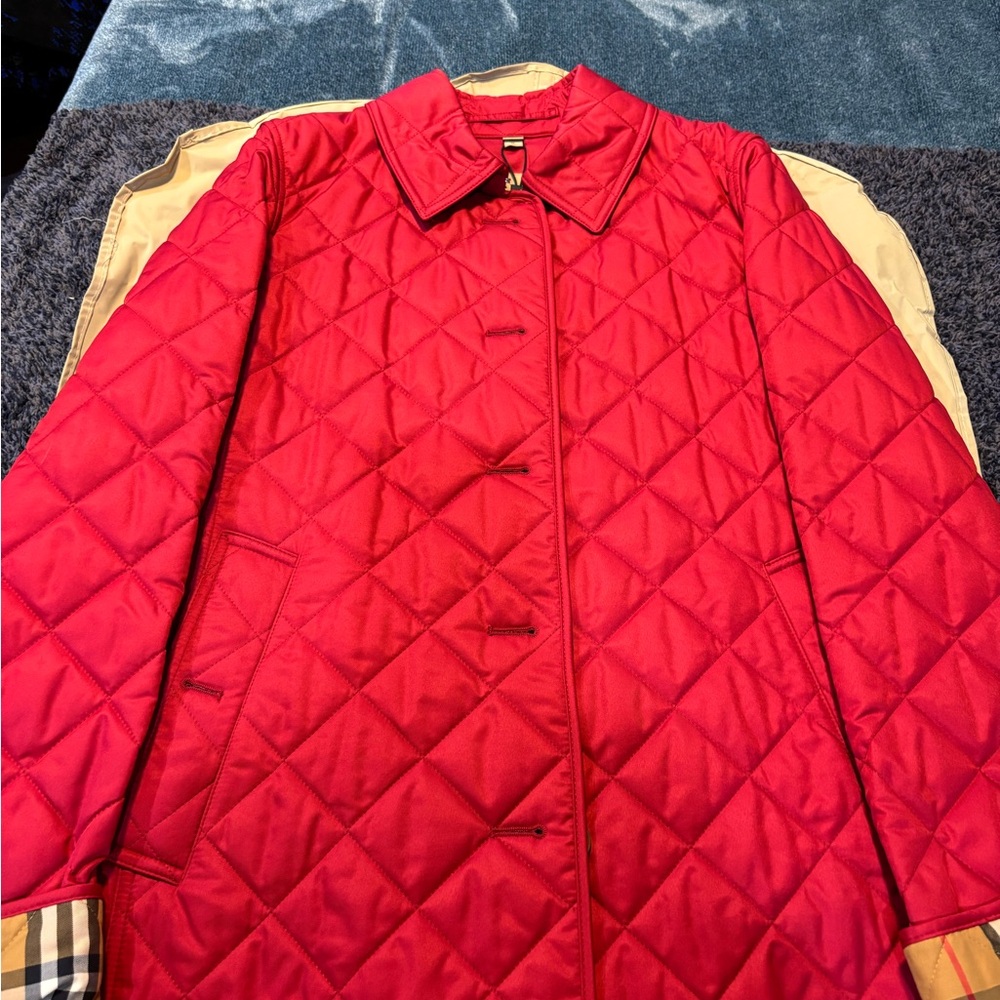 Burberry Red Quilted Puffer Jacket